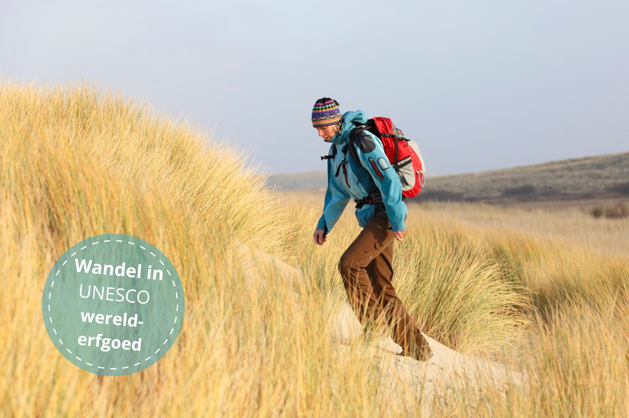 wandelaar in Unesco werelderfgoed